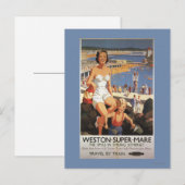 Mother & Son on Beach Railposter Postkarte (Vorne/Hinten)