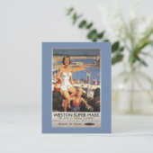 Mother & Son on Beach Railposter Postkarte (Stehend Vorderseite)