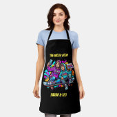 Mother Son Skater Black Graffiti Apron Schürze (Getragen)
