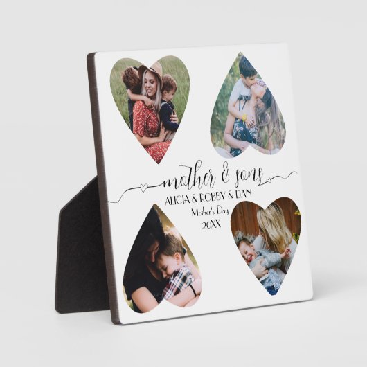 Mother Sons Script-Liebe Keepake Geschenkkollektio Fotoplatte (Vorderseite)