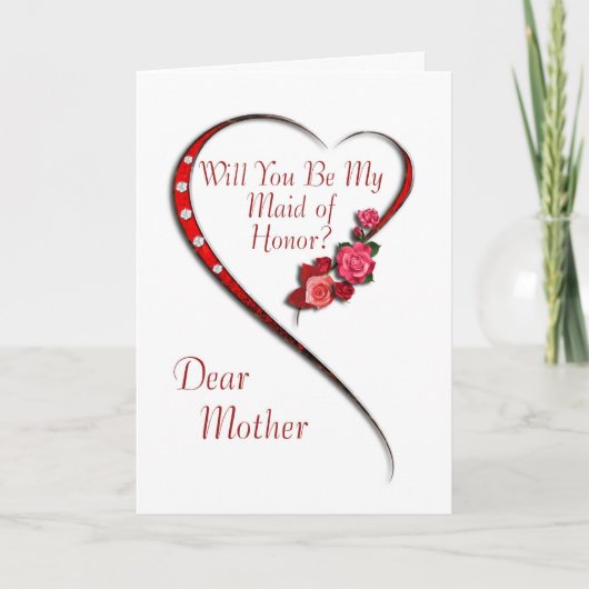 Mother, Swirling heart Maid of Honor invite Einladung (Vorderseite)