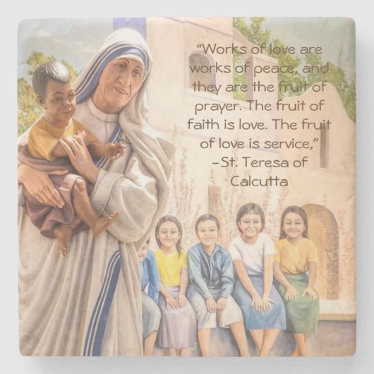 Mother-Teresa-Coaster Steinuntersetzer (Vorderseite)