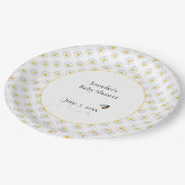 Mother-to-Bee Baby Shower White Pappteller (Schrägansicht)