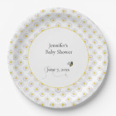 Mother-to-Bee Baby Shower White Pappteller (Vorderseite)