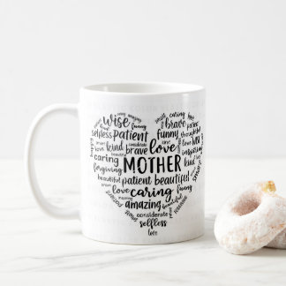 Mother world cloud coffee mug- Beautiful, caring,  Kaffeetasse