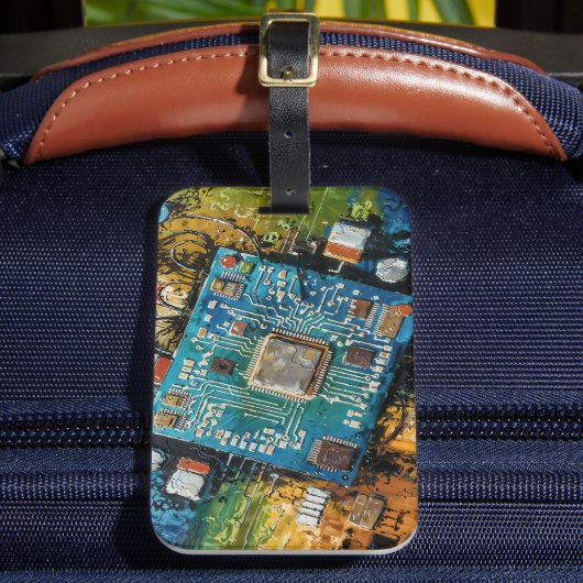 Motherboard - Abstract Computer Tech Art Gepäckanhänger (Vorderseite Insitu 2)