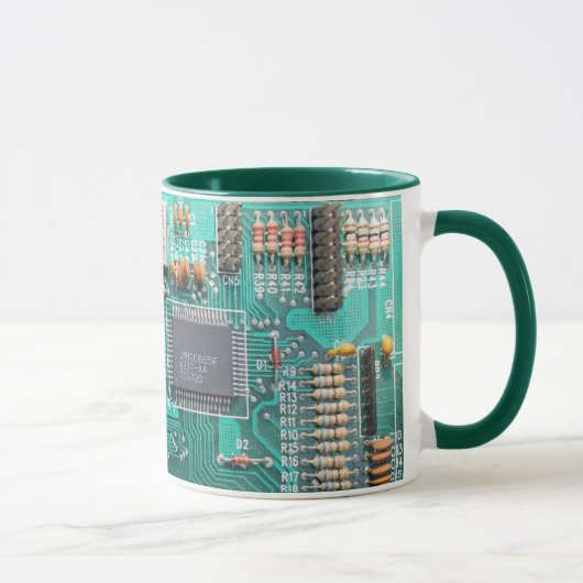 Motherboard, Leiterplatte-Foto, Computer-Nerd Tasse (Rechts)
