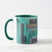 Motherboard, Leiterplatte-Foto, Computer-Nerd Tasse (Links)