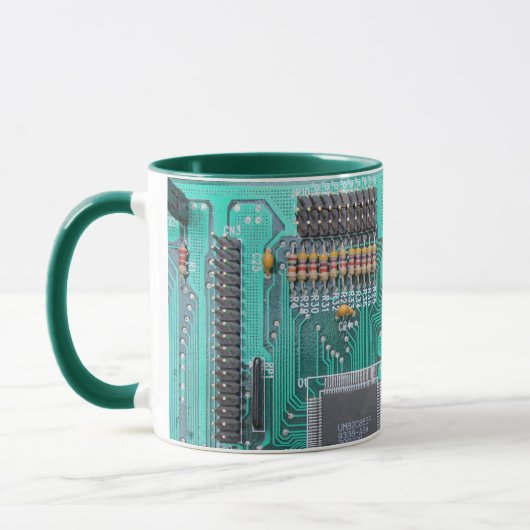Motherboard, Leiterplatte-Foto, Computer-Nerd Tasse (Links)
