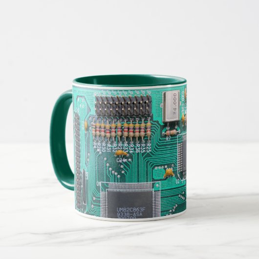 Motherboard, Leiterplatte-Foto, Computer-Nerd Tasse (Vorderseite Links)