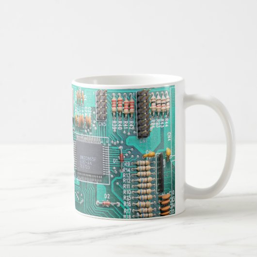 Motherboard, Leiterplatte-Foto, Computer-Nerd Tasse (Rechts)