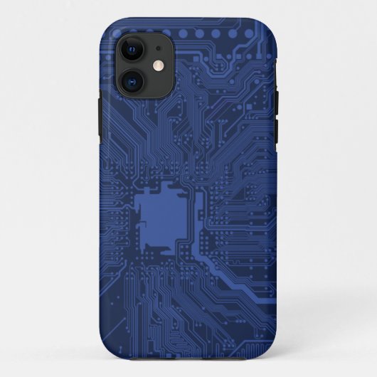 Motherboard-Muster von Blue Geek Case-Mate iPhone Hülle (Rückseite)