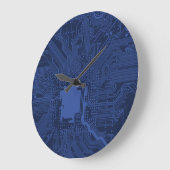Motherboard-Muster von Blue Geek Große Wanduhr (Winkel)