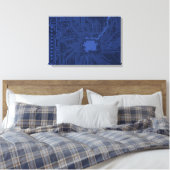 Motherboard-Muster von Blue Geek Leinwanddruck (Insitu (Schlafzimmer))