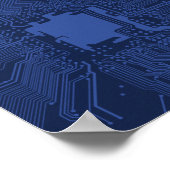 Motherboard-Muster von Blue Geek Poster (Ecke)
