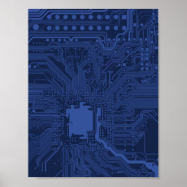 Motherboard-Muster von Blue Geek Poster