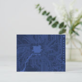 Motherboard-Muster von Blue Geek Postkarte (Stehend Vorderseite)