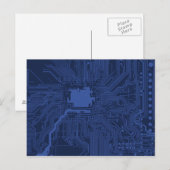 Motherboard-Muster von Blue Geek Postkarte (Vorne/Hinten)