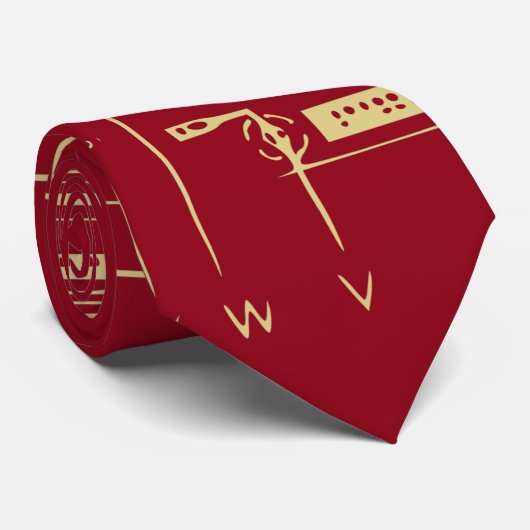 Motherboard Red and gold Tech | Schalttafel Krawatte (Gerollt)