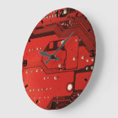 MOTHERBOARD RED Large Round Clock Große Wanduhr (Winkel)