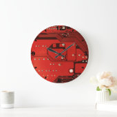 MOTHERBOARD RED Large Round Clock Große Wanduhr (Zuhause)