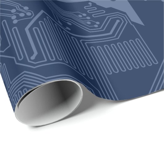 Motherboard-Schaltmuster für Blaugrippe Geschenkpapier (Rolleneckpunkt)