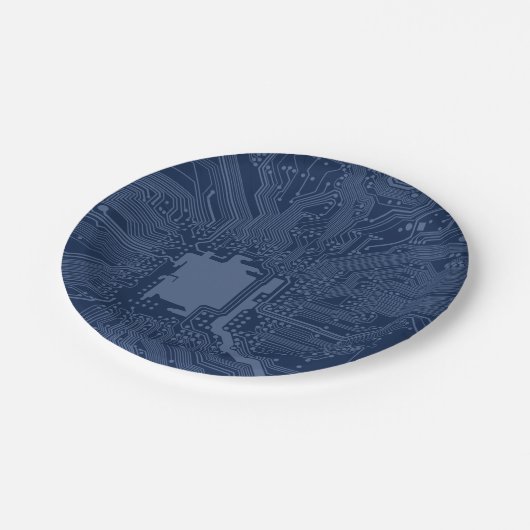 Motherboard-Schaltmuster für Blaugrippe Pappteller (Schrägansicht)