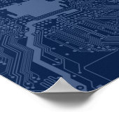 Motherboard-Schaltmuster für Blaugrippe Poster (Ecke)