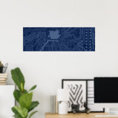 Motherboard-Schaltmuster für Blaugrippe Poster (Heimbüro)