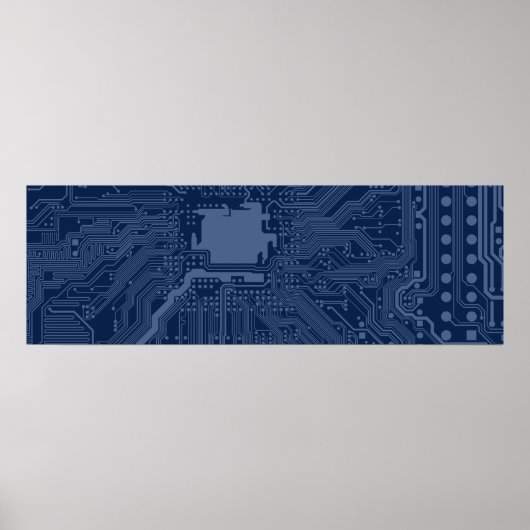 Motherboard-Schaltmuster für Blaugrippe Poster (Vorne)