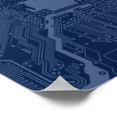 Motherboard-Schaltmuster für Blaugrippe Poster (Ecke)