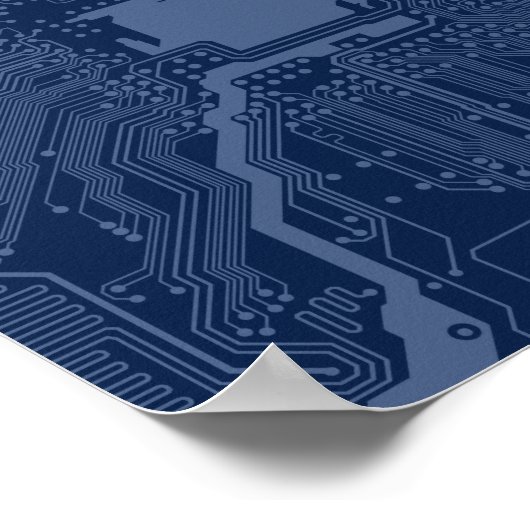 Motherboard-Schaltmuster für Blaugrippe Poster (Ecke)