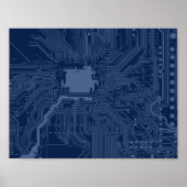 Motherboard-Schaltmuster für Blaugrippe Poster (Vorne)
