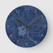 Motherboard-Schaltmuster für Blaugrippe Runde Wanduhr (Vorderseite)