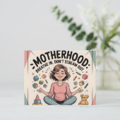 Motherhood Breathe In Calm Art Postkarte (Stehend Vorderseite)