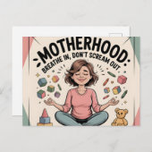 Motherhood Breathe In Calm Art Postkarte (Vorne/Hinten)