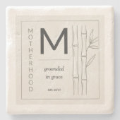 Motherhood Grounded in Grace Botanical Mom Steinuntersetzer (Vorderseite)