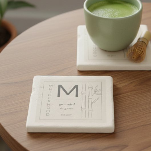 Motherhood Grounded in Grace Botanical Mom Steinuntersetzer