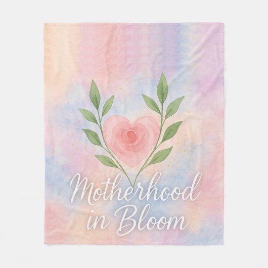 Motherhood in Bloom Fleece Blanket – Floral Gift. (Vorderseite)