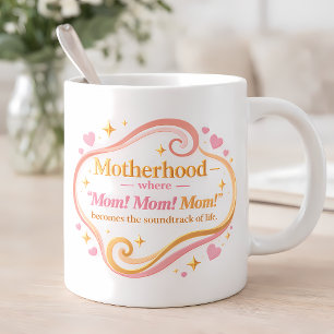 Motherhood Soundtrack - Elegante rosa und goldene  Jumbo-Tasse