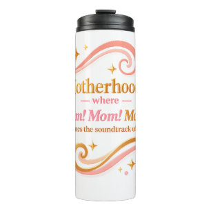 Motherhood Soundtrack - Elegantes Rosa und Gold Thermosbecher