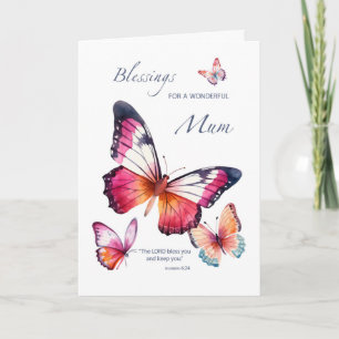 Mothering Sunday Religiöse Mutter Schmetterlinge Karte