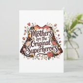 Mothers Are The Original Superheroes Einladung (Stehend Vorderseite)