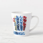 Mother's Day 2026 Brush Strokes Wildflowers Latte Milchtasse (Rechts)