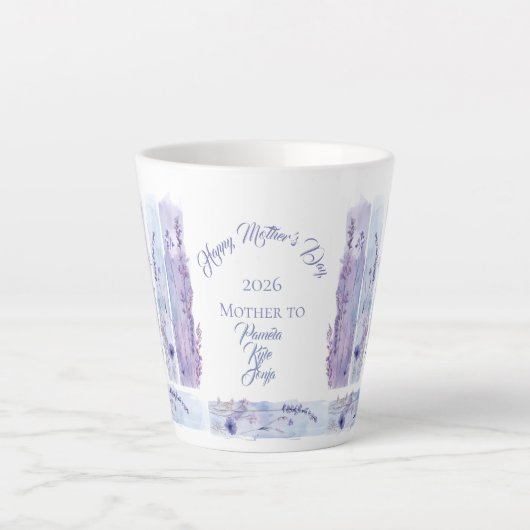 Mother's Day 2026 Brush Strokes Wildflowers  Milchtasse (Vorderseite)