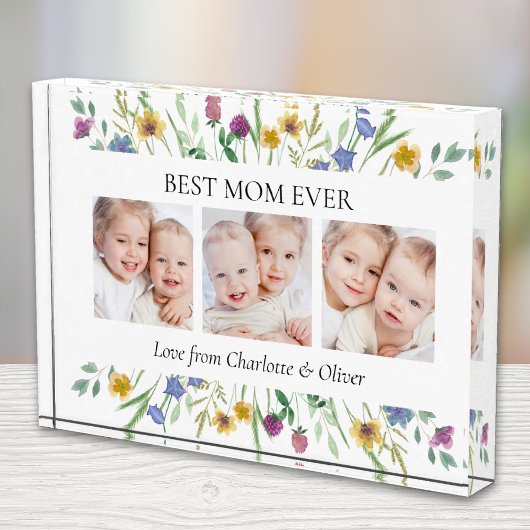 Mother's Day Best Mom Ever Floral Fotoblock