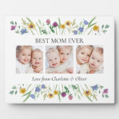 Mother's Day Best Mom Ever Floral Fotoplatte (Vorderseite)