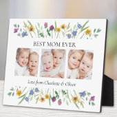 Mother's Day Best Mom Ever Floral Fotoplatte
