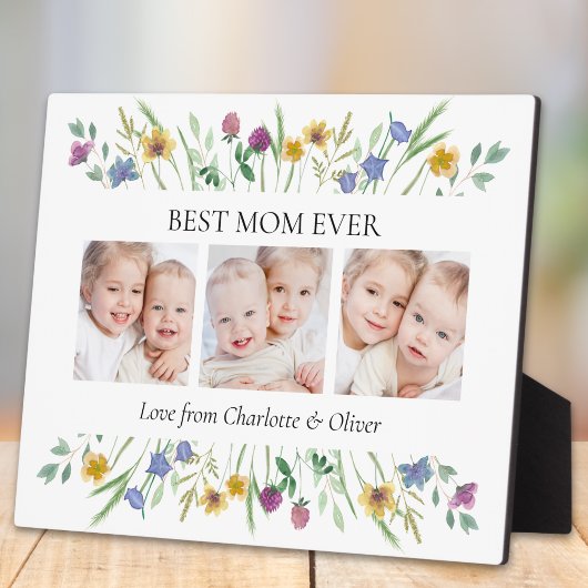 Mother's Day Best Mom Ever Floral Fotoplatte