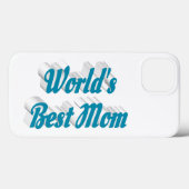 Mothers Day Best Mom sky blue text Case-Mate iPhone Hülle (Rückseite (Horizontal))